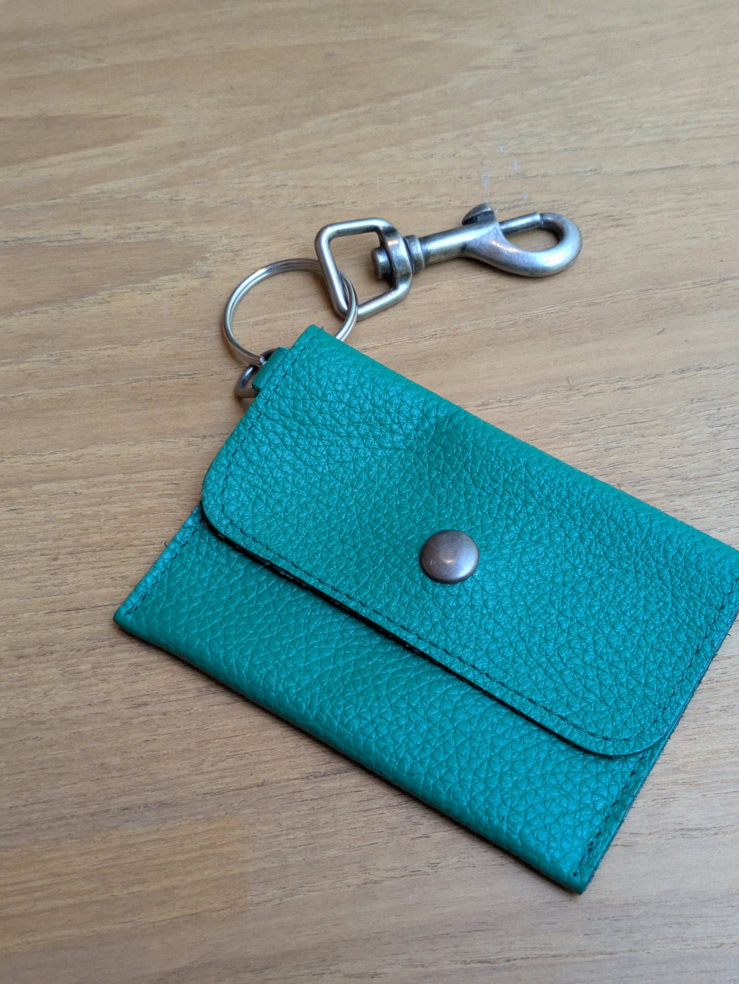 Kim White Keychain Wallet - Matte Leather