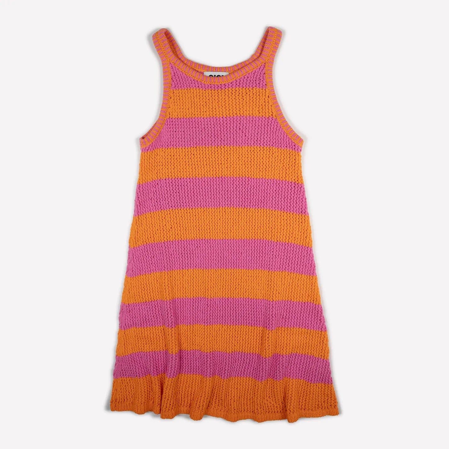 GiGi Knitwear - Mesh Tank Dress - Pink/Orange
