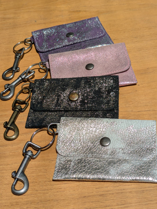 Kim White Keychain Wallet - Metallic