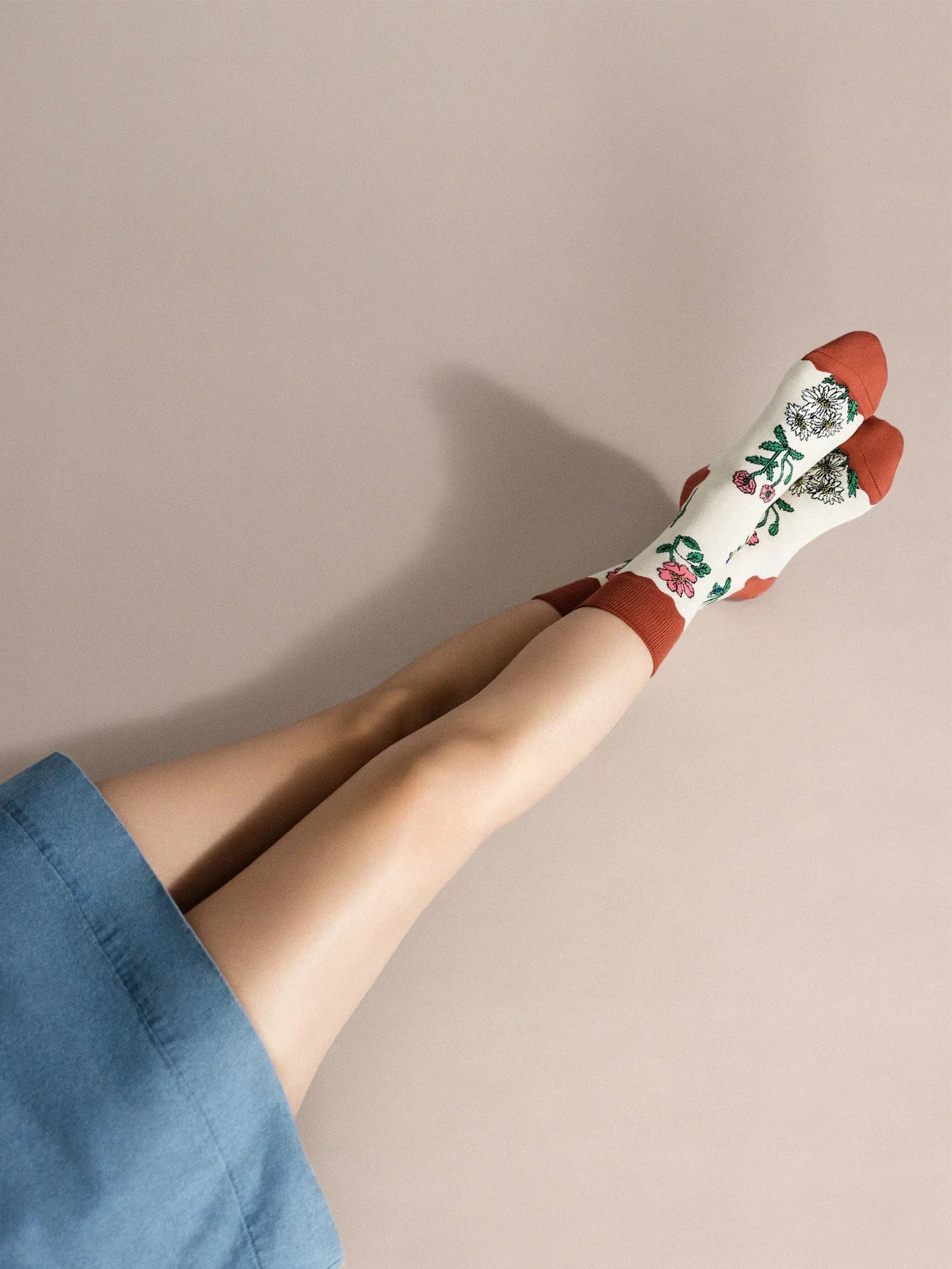 Retro Flower Crew Socks