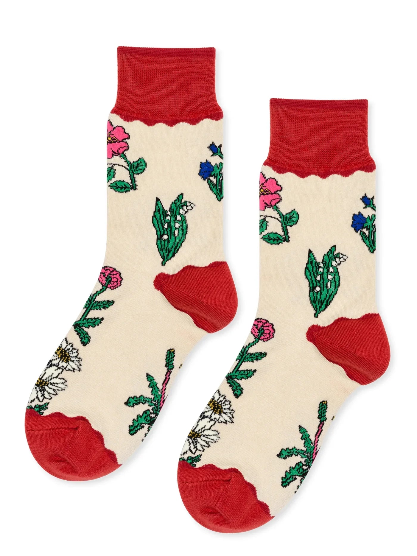 Retro Flower Crew Socks